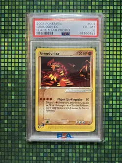 PSA 6 Groudon EX Nintendo Promo 2003 Pokemon TCG #002 - Image 1