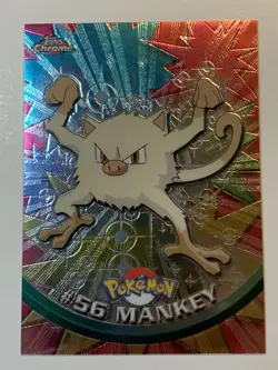 2000 Topps Chrome Pokemon Series 1 #56 Mankey (A) (FREE Combined Shipping) - Image 1