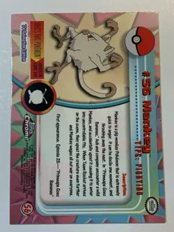 2000 Topps Chrome Pokemon Series 1 #56 Mankey (A) (FREE Combined Shipping) - Image 2
