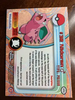 2000 Topps Chrome Pokemon Series 1 #32 Nidoran B - Image 2