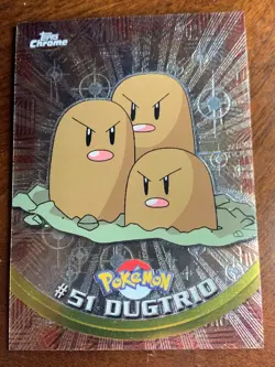 2000 Topps Chrome Pokemon Series 1 #51 Dugtrio A - Image 1