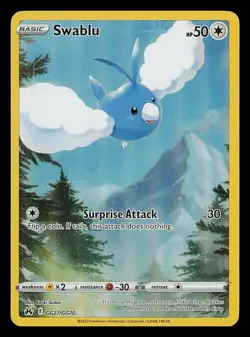 Swablu GG27/GG70 Crown Zenith: Galarian Gallery Near Mint Pokemon TCG - Image 1