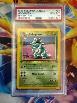 POKEMON 1999 1ST EDITION JUNGLE NIDOQUEEN #23 NON HOLO PSA GEM MINT 10 - Image 1