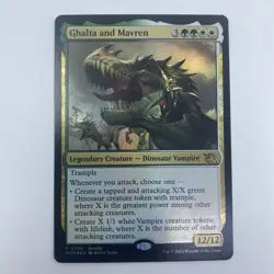 MTG Ghalta and Mavren FOIL MOM LP Legendary Dinosaur Vampire EDH Card - Image 1