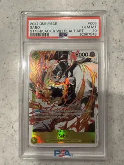 Sabo PSA 10 Alt Black & White ST13-008 One Piece Card The Three Brothers Deck - Image 1