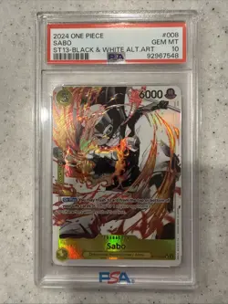 Sabo PSA 10 Alt Black & White ST13-008 One Piece Card The Three Brothers Deck - Image 2