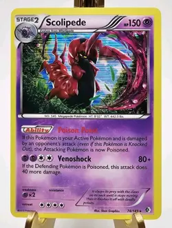 Pokemon TCG Scolipede 74/149 Boundaries Crossed Holo Black and White NM - Image 1