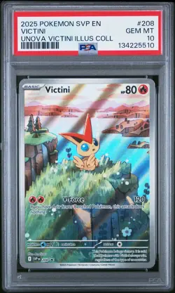 2025 POKEMON SVP PROMO UNOVA VICTINI ILLUSTRATION COLLECTION #208 VICTINI PSA 10 - Image 1