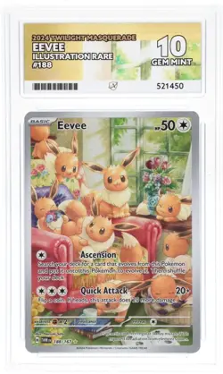 Eevee 188/167 Twilight Masquerade Illustration Rare Pokemon Card - ACE 10 - Image 1