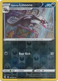 Galarian Linoone 160/264 Reverse Holo | Fusion Strike | Pokemon Card - Image 1