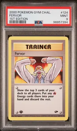 2000 POKEMON GYM CHALLENGE 124 FERVOR PSA 9 MINT 1ST EDITION - Image 1