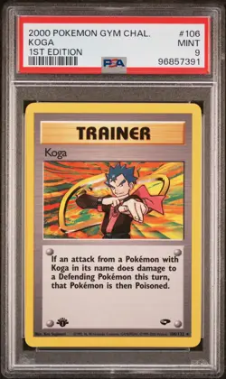 2000 POKEMON GYM CHALLENGE 106 KOGA PSA 9 MINT 1ST EDITION - Image 1