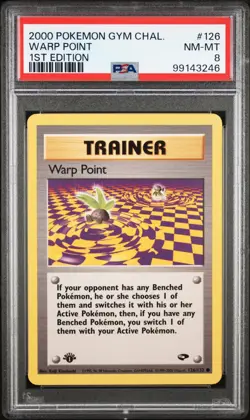 2000 POKEMON GYM CHALLENGE 126 WARP POINT PSA 8 NM MINT 1ST EDITION - Image 1