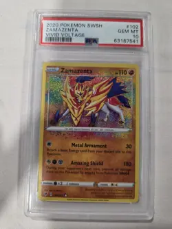 2020 Pokemon Vivid Voltage Zamazenta Amazing Rare 102/185 PSA 10 GEM MINT 💎 - Image 1