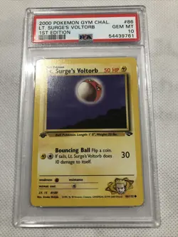 2000 Pokemon Gym Challenge 1st Edition Lt. Surge's Voltorb 86/132 PSA 10 - Image 2