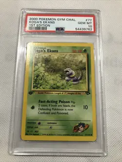 2000 Pokemon Gym Challenge 1st Edition Koga's Ekans 77/132 PSA 10 Gem Mint - Image 1