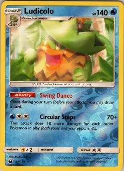 Ludicolo 38/168 Rare - Pokemon TCG SM: Celestial Storm - Reverse Holo (NM) - Image 1