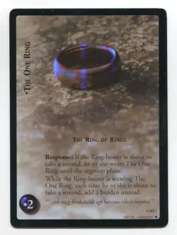 Lord Of The Rings CCG Shadows Rare Foil Card 11RF1 The One Ring - Image 1