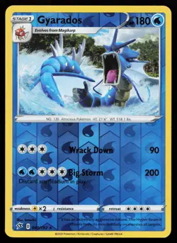 Gyarados 040/192 Reverse Holo Rare SWSH02: Rebel Clash Pokemon Card - Image 1