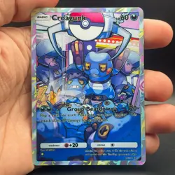 Fan Art Pokemon TCG Pocket Croagunk Holo IR | Space-Time Smackdown - Image 4