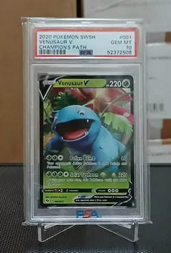 2020 Pokemon SWSH Champion's Path Venusaur V #001 PSA 10 - Image 1