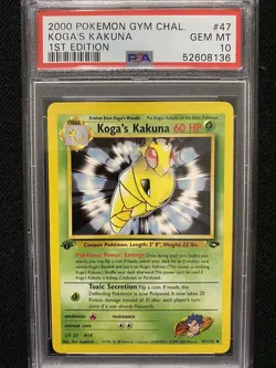 2000 Pokemon Gym Challenge 1st Edition Koga's Kakuna 47/132 PSA 10 Gem Mint - Image 1