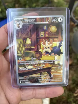 Pokemon White Flare Illustration Rare Herdier 155/086 Pokemon TCG NM - Image 1