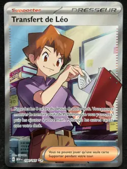 TRANSFERT DE LEO 194/165 EV3.5 POKEMON 151 SR FULL ART RARE FRENCH HOLO CARD - Image 1