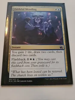 MTG Faithful Mending 221/277 Mid Midnight Hunt - Image 1