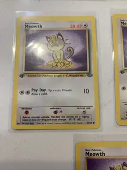 Meowth - 56/64 Jungle Set 1ST EDITION Pokemon x5 LOT - Image 2