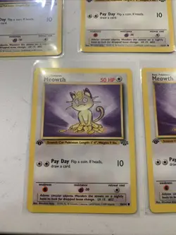 Meowth - 56/64 Jungle Set 1ST EDITION Pokemon x5 LOT - Image 5