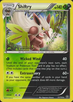 Shiftry 11/114 Holo Rare XY - Steam Siege Pokemon Card NM - Image 1
