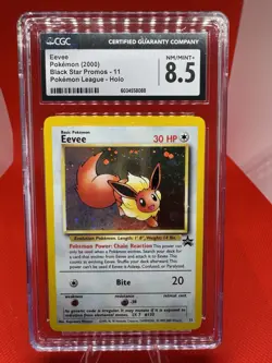 Eevee Pokemon (2000) Black Star Promo- 11 Holo Pokemon league CGC 8.5 NM/MINT+ - Image 1