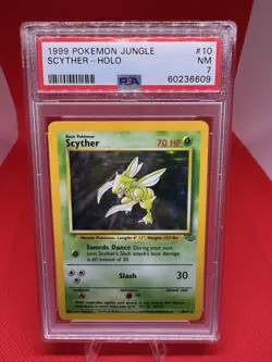1999 Pokemon Jungle #10 Scyther HOLO PSA 7 NM TCG English Vintage - Image 1