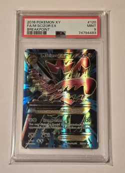 2016 Pokemon XY Breakpoint M Scizor EX Full Art #120 PSA 9 - Image 1