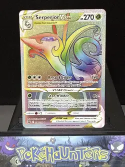 Pokemon Card Serperior VSTAR 196/195 Secret Rare Silver Tempest Near Mint - Image 1