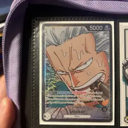 One Piece Card Game Smoker OP02-093 L Leader Alternate Art Parallel Card NM - Image 1