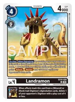 Digimon Ex10 Sinister Order Landramon Common Card EX10-028 Pre Order - Image 1