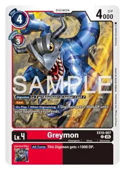 Digimon Ex10 Sinister Order Greymon Common Card EX10-007 - Image 1