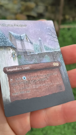Mtg Tolarian Academy (Urza's Saga) - Hand Painted Altered Art - Scroll Art by IB - Image 2