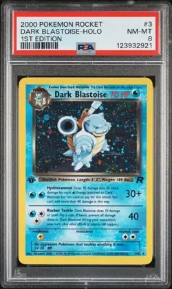 2000 Pokemon Team Rocket First Edition Dark Blastoise Holo #3/82 PSA 8 - Image 1