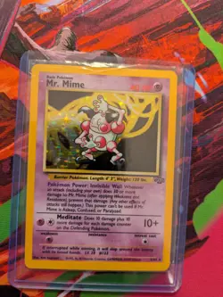 Pokemon TCG Mr. Mime Jungle 6/64 Holo Unlimited Holo Rare MP - Image 1