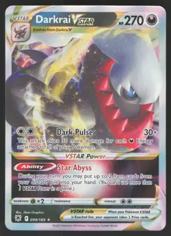 Darkrai VSTAR 099/189 Ultra Rare Pokemon TCG Astral Radiance NM - Image 1