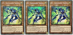 3 x MP22-EN059 ZS - Ascended Sage - Secret Rare 1st Edition Near Mint YuGiOh - Image 1