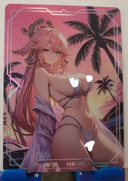 Yae Miko Genshin NR Card Goddess Story Under the Nightgown Waifu NR-03 - Image 1