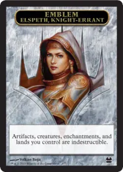 1x Emblem - Elspeth, Knight-Errant Moderate Play MTG Magic - Kid Icarus - - Image 1