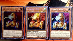 YuGiOh! 3x A-Assault Core LCKC-EN019 1st Edition LP SCR Playset - Image 1
