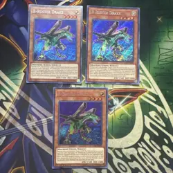 Yugioh! B-Buster Drake LCKC-EN020 x3 Playset Secret Rare 1st Edition NM - Image 1