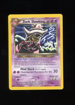 Pokemon Dark Slowking Neo Destiny 20/105 Rare Card MP Condition - Image 1