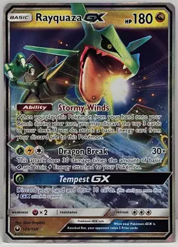 Pokemon TCG Rayquaza GX Full Art Ultra Rare Holo Card 109/168 Celestial Storm - Image 1